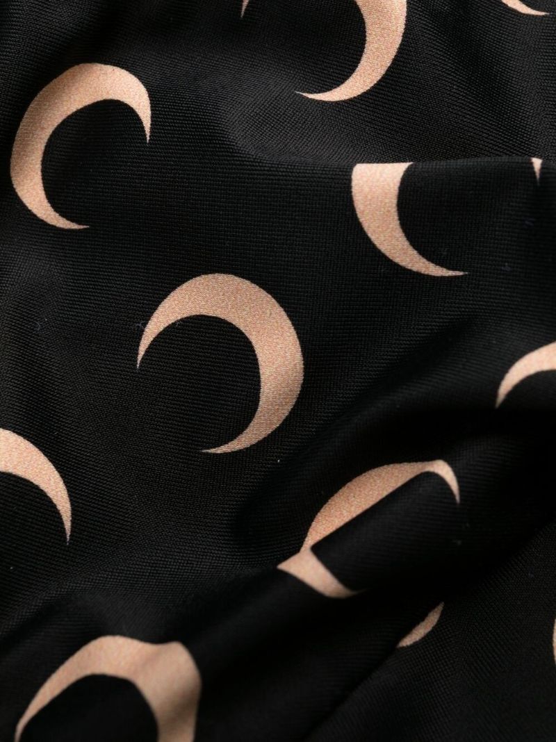 Black Crescent Moon Print Bikini