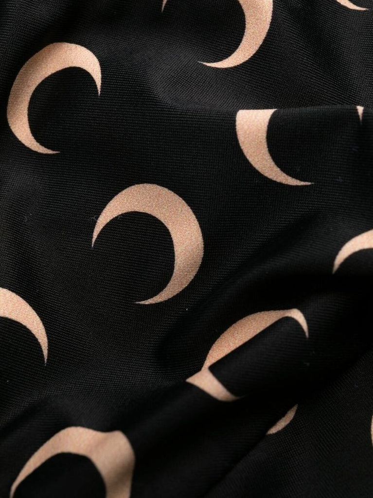 Black Crescent Moon Print Bikini