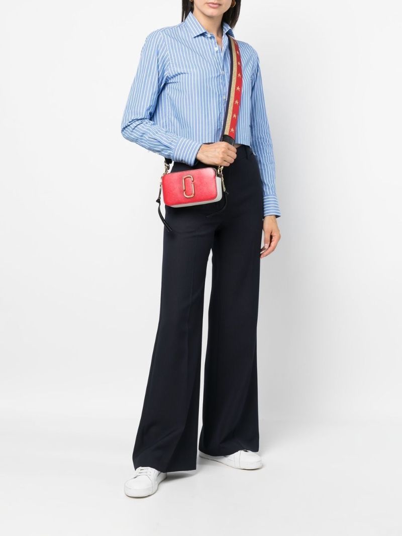 Red Americana Snapshot Leather Shoulder Bag