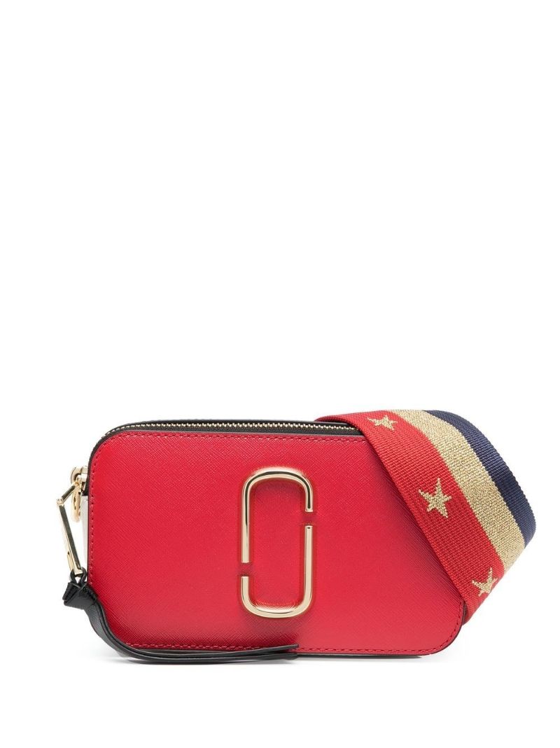 Red Americana Snapshot Leather Shoulder Bag