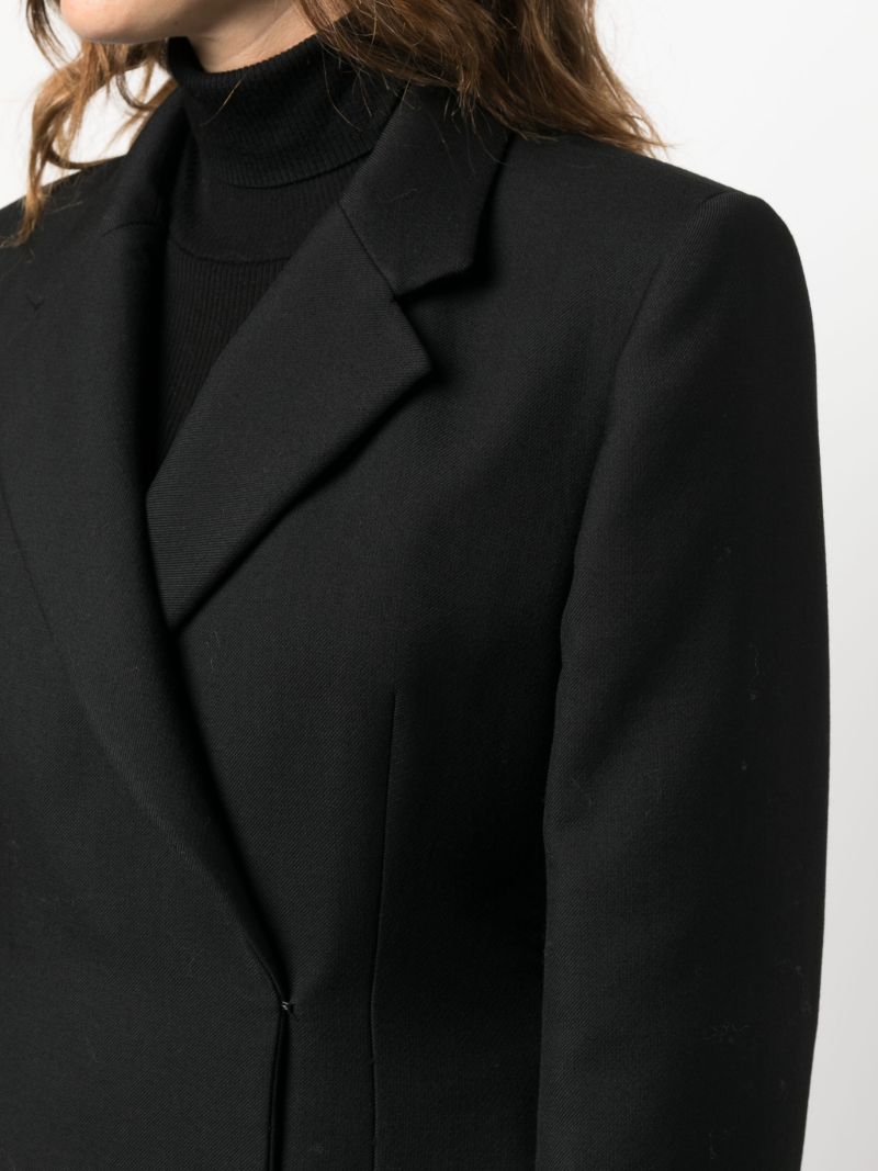 Black Double-breasted Virgin Wool Blazer