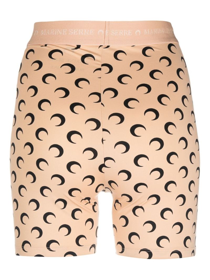 Neutral Moon Print Cycling Shorts