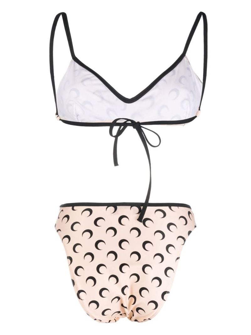 Neutral Crescent Moon Print Bikini