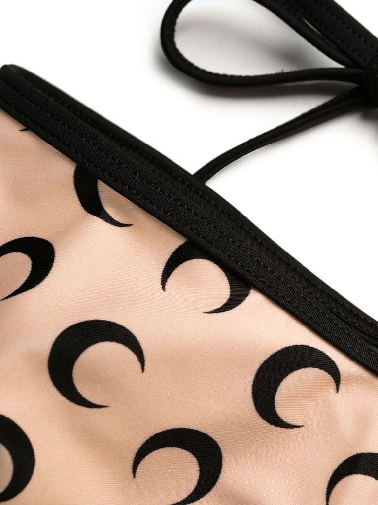 Neutral Crescent Moon Print Bikini