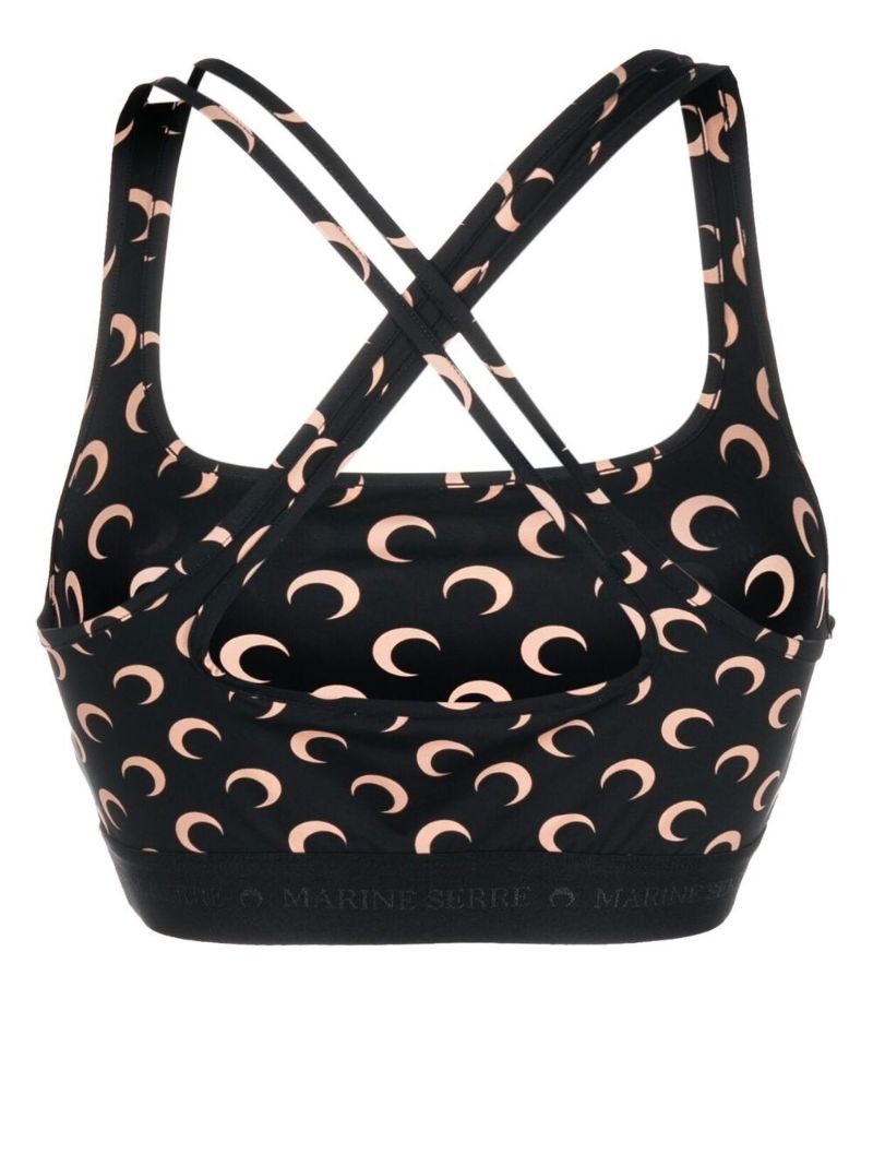 Black All Over Moon Cropped Top
