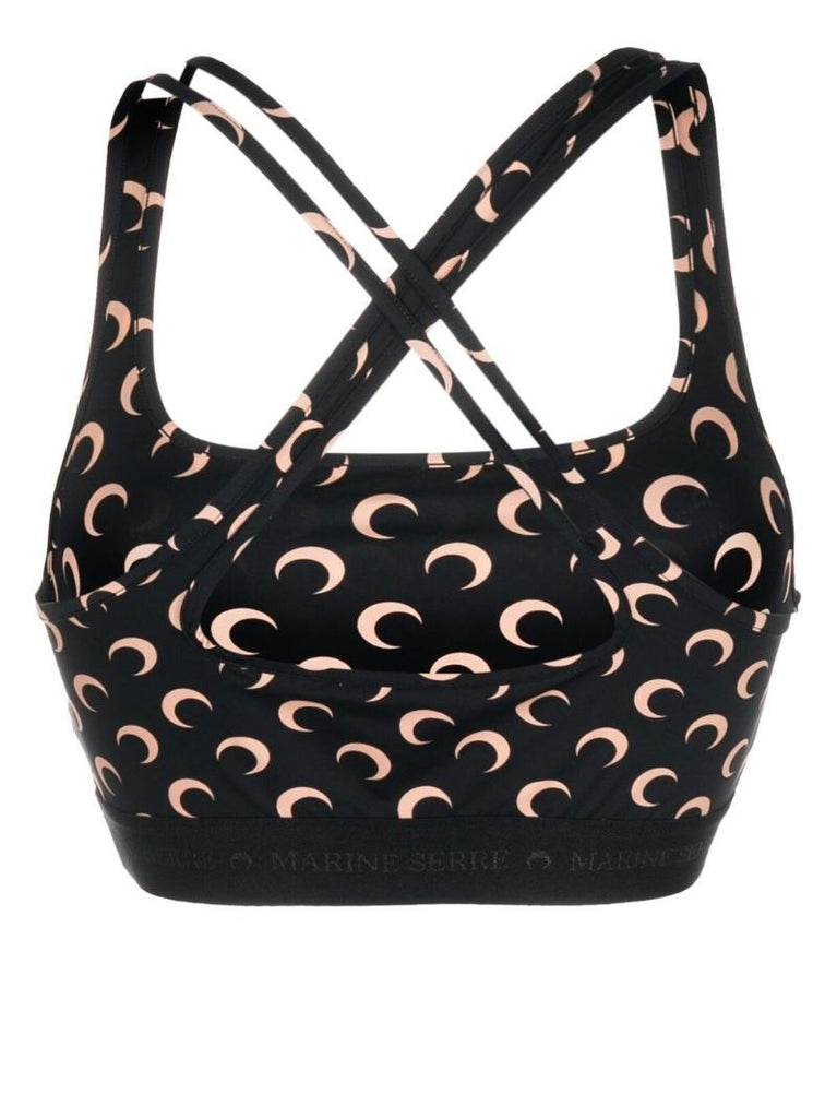 Black All Over Moon Cropped Top