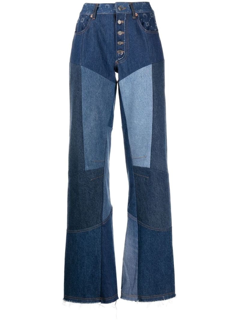 Blue Moonogram Wide-legged Jeans