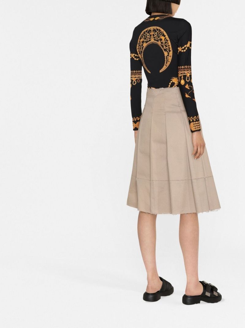 Black Ornament Moon Long Sleeve Top