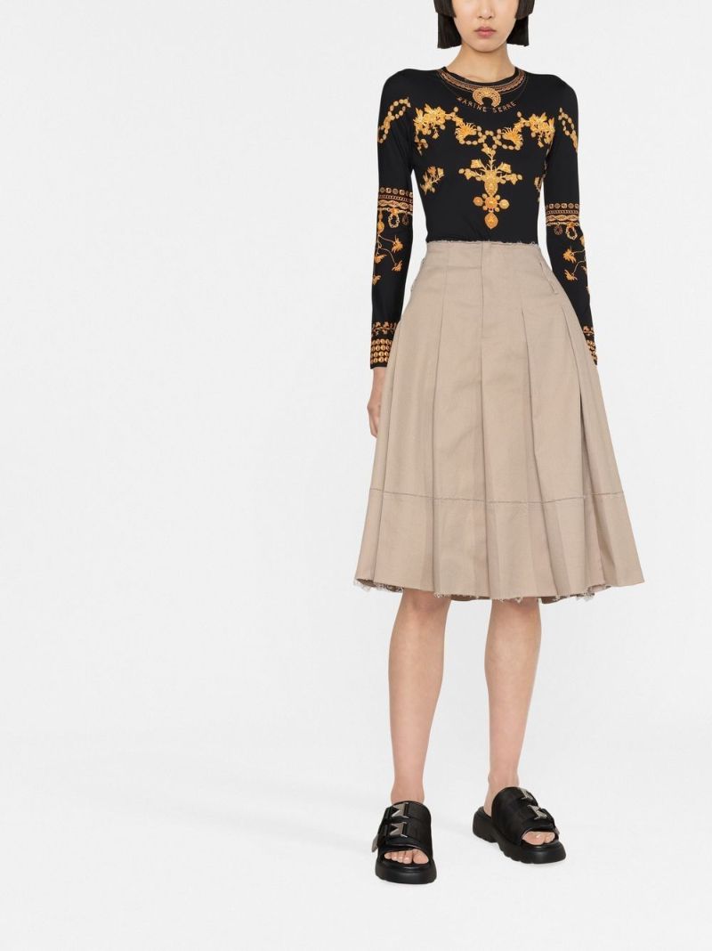 Black Ornament Moon Long Sleeve Top
