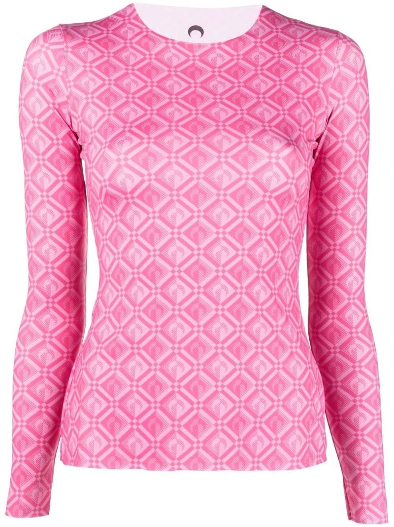Pink Moon Diamant Print Top
