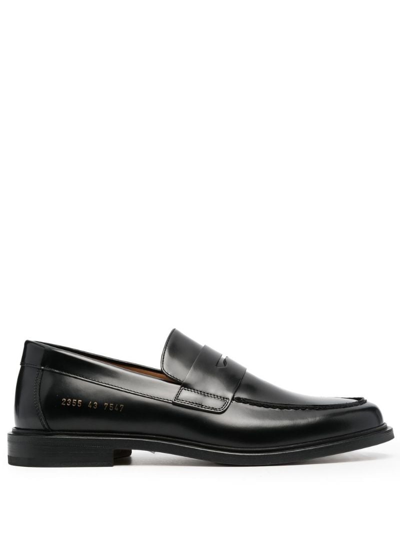 Black Leather Penny Loafers