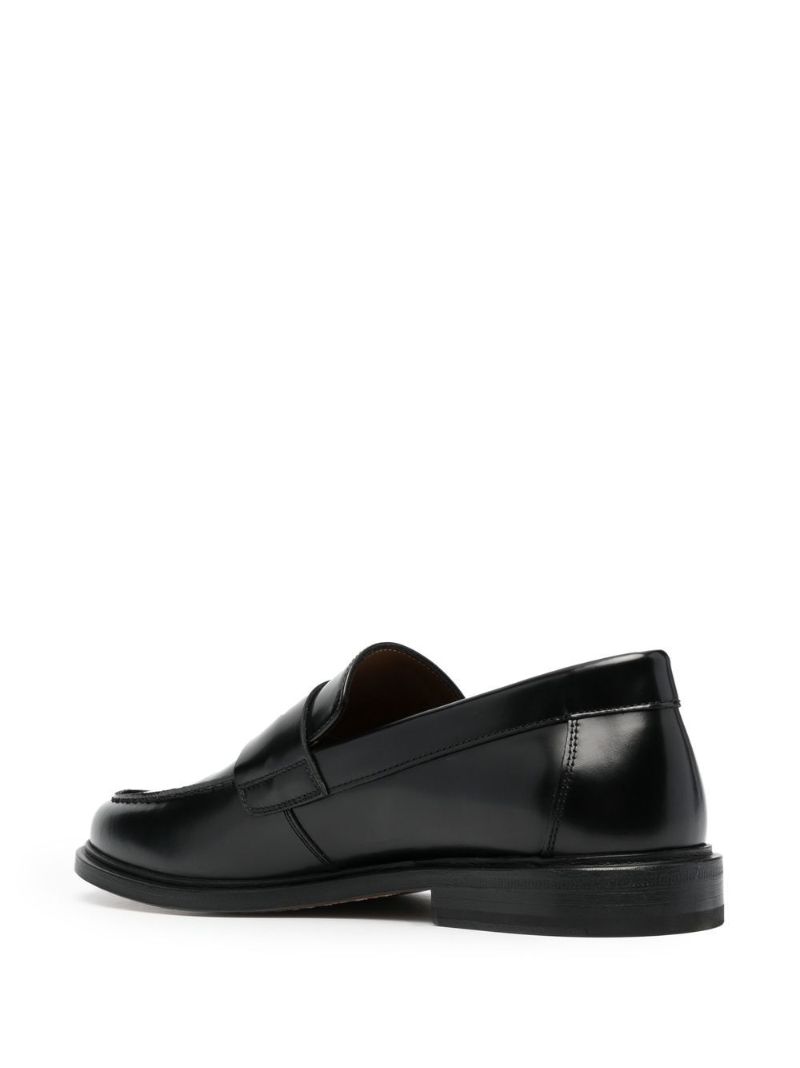 Black Leather Penny Loafers