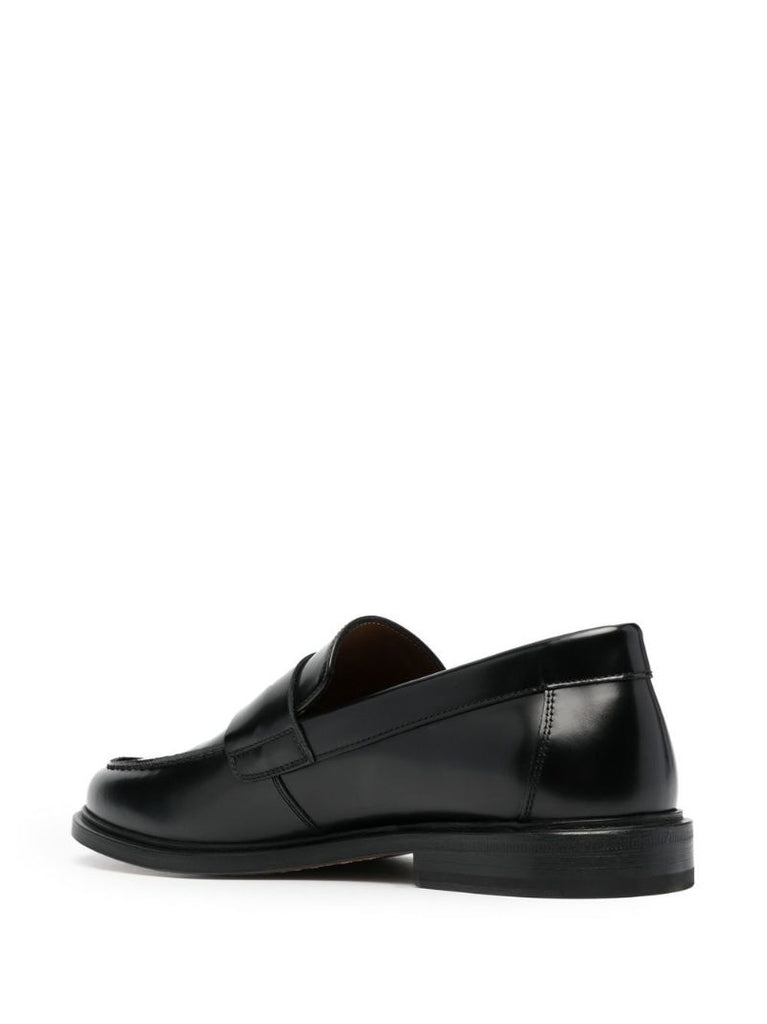 Black Leather Penny Loafers