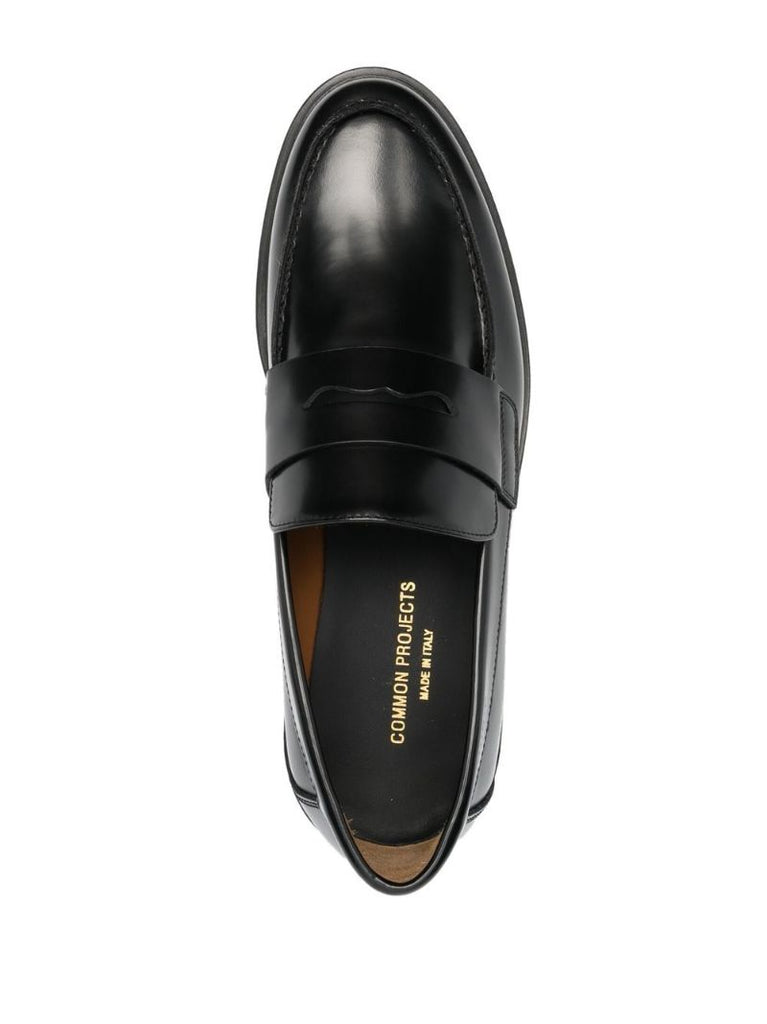 Black Leather Penny Loafers