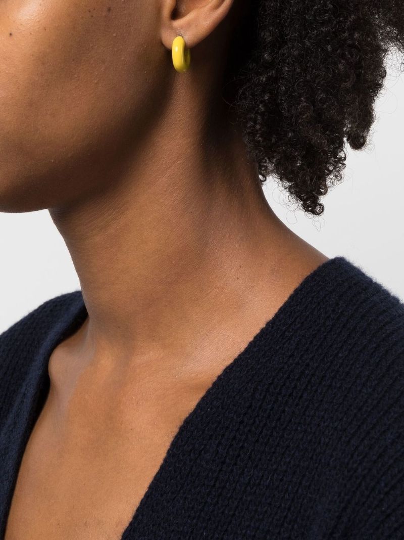 Yellow Chunky Hoop Earrings