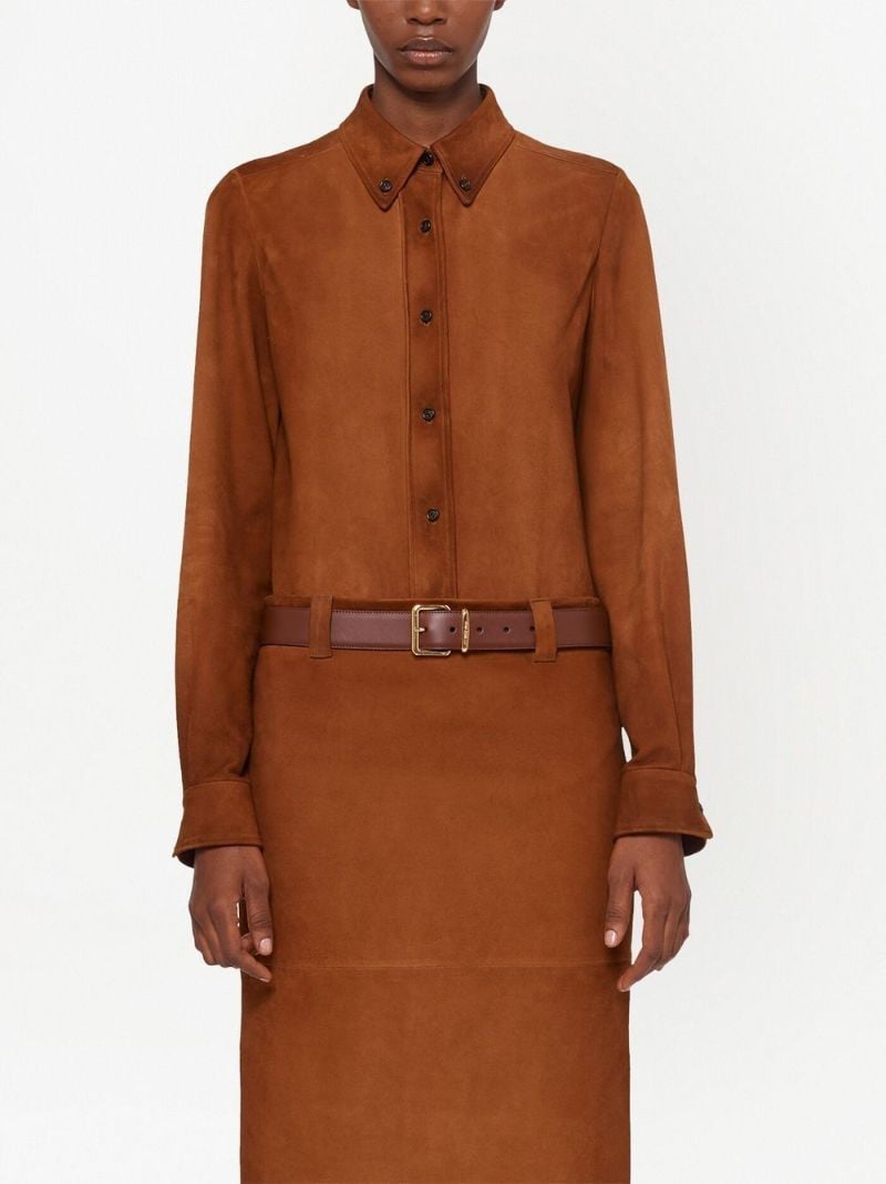Brown Buckle-fastening Leather Belt