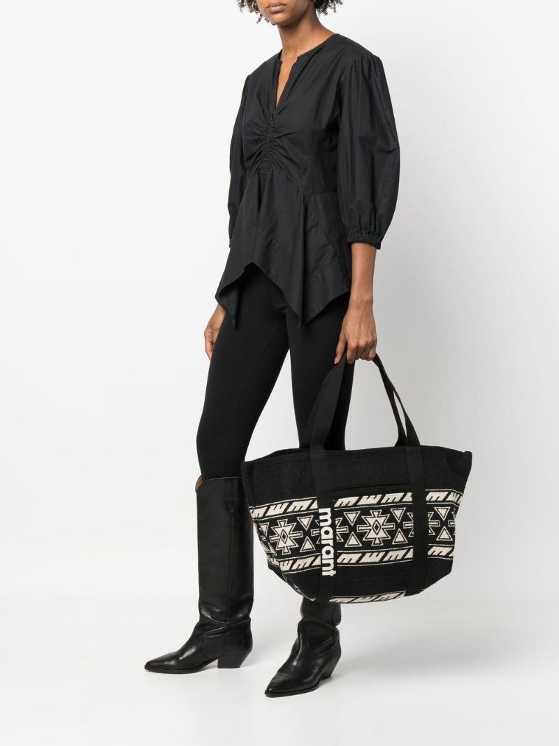 Black Darwen Jacquard Cotton Tote Bag