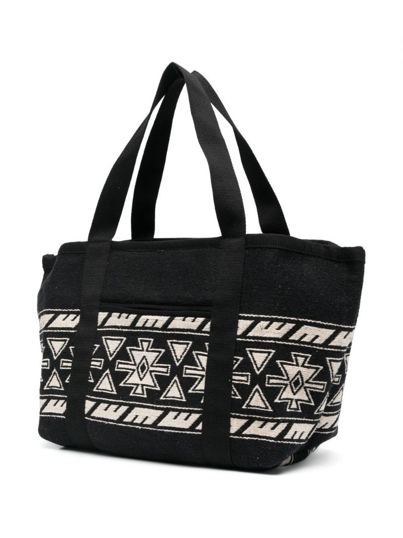 Black Darwen Jacquard Cotton Tote Bag