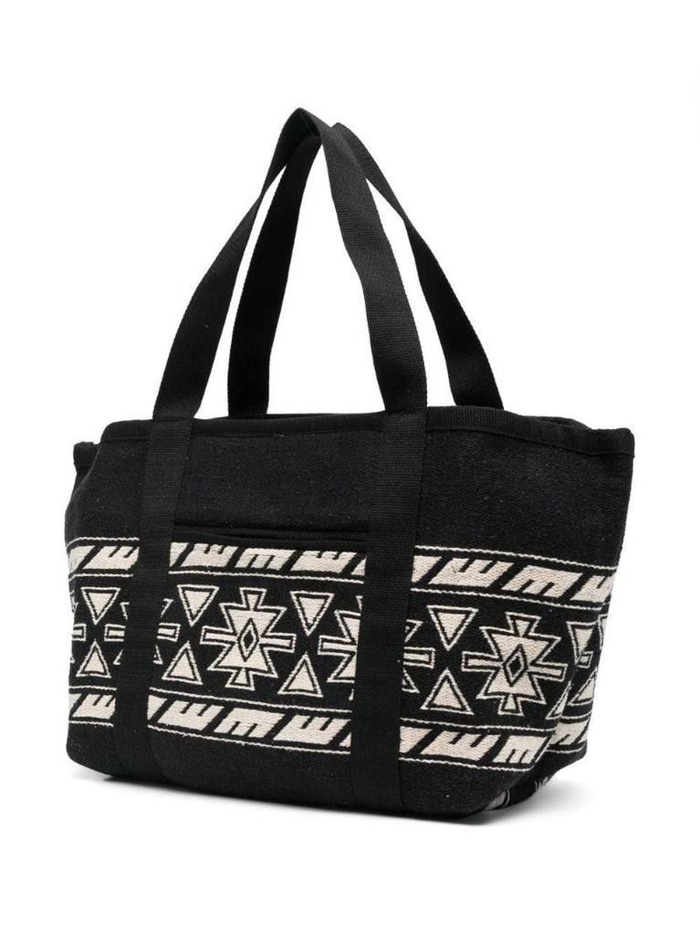Black Darwen Jacquard Cotton Tote Bag