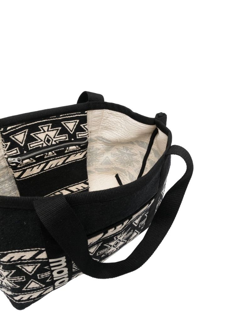 Black Darwen Jacquard Cotton Tote Bag