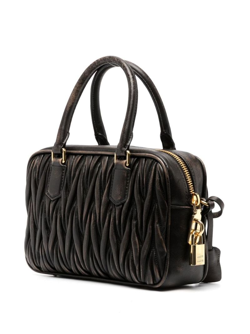 Brown Leather Top Handle Bag