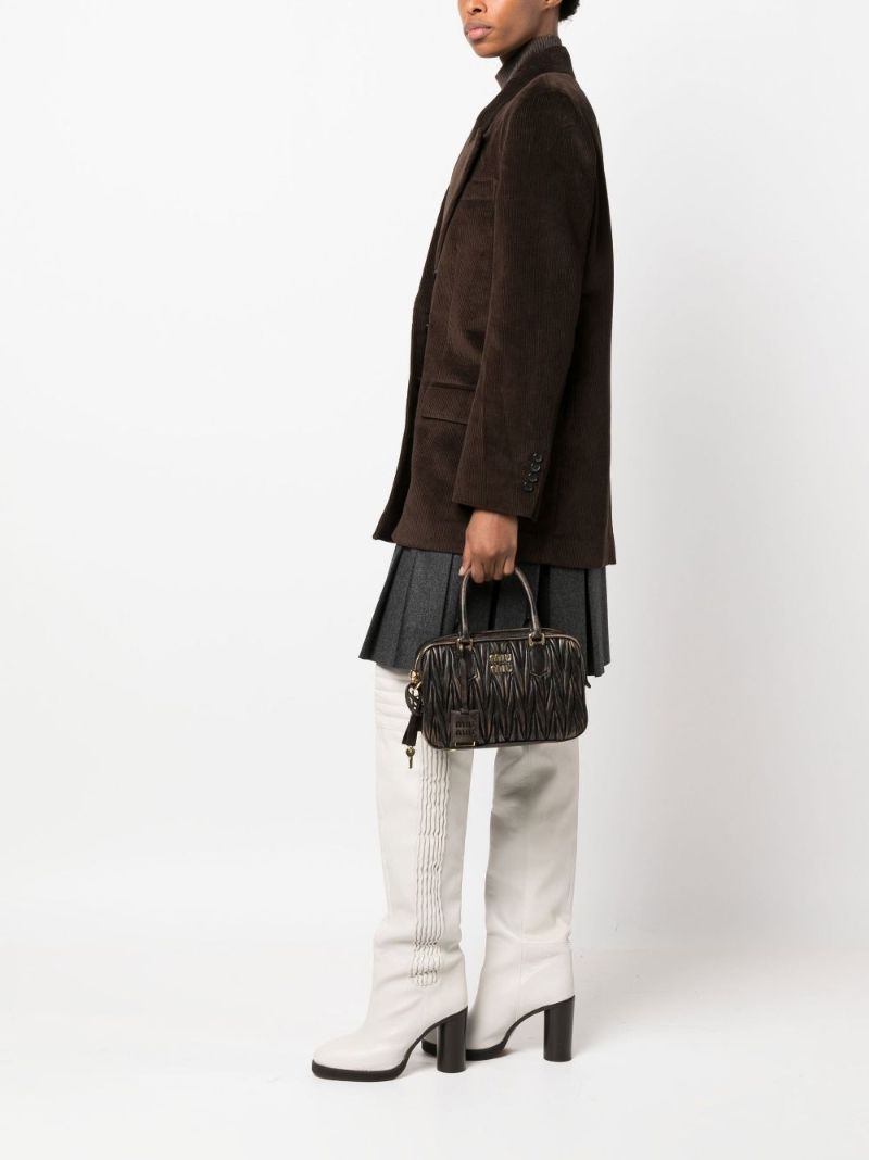 Brown Leather Top Handle Bag
