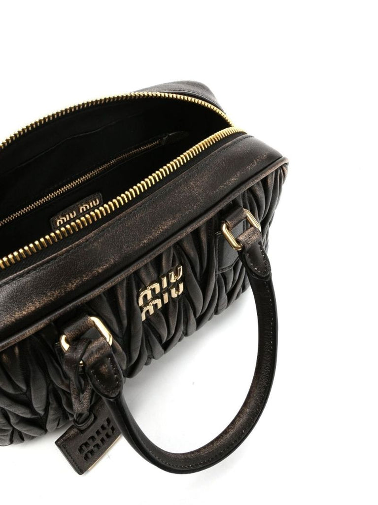 Brown Leather Top Handle Bag