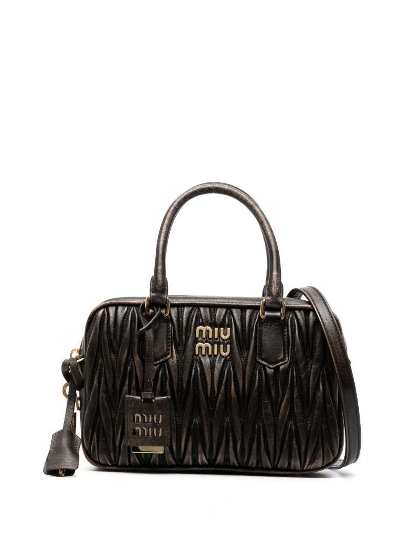Brown Leather Top Handle Bag