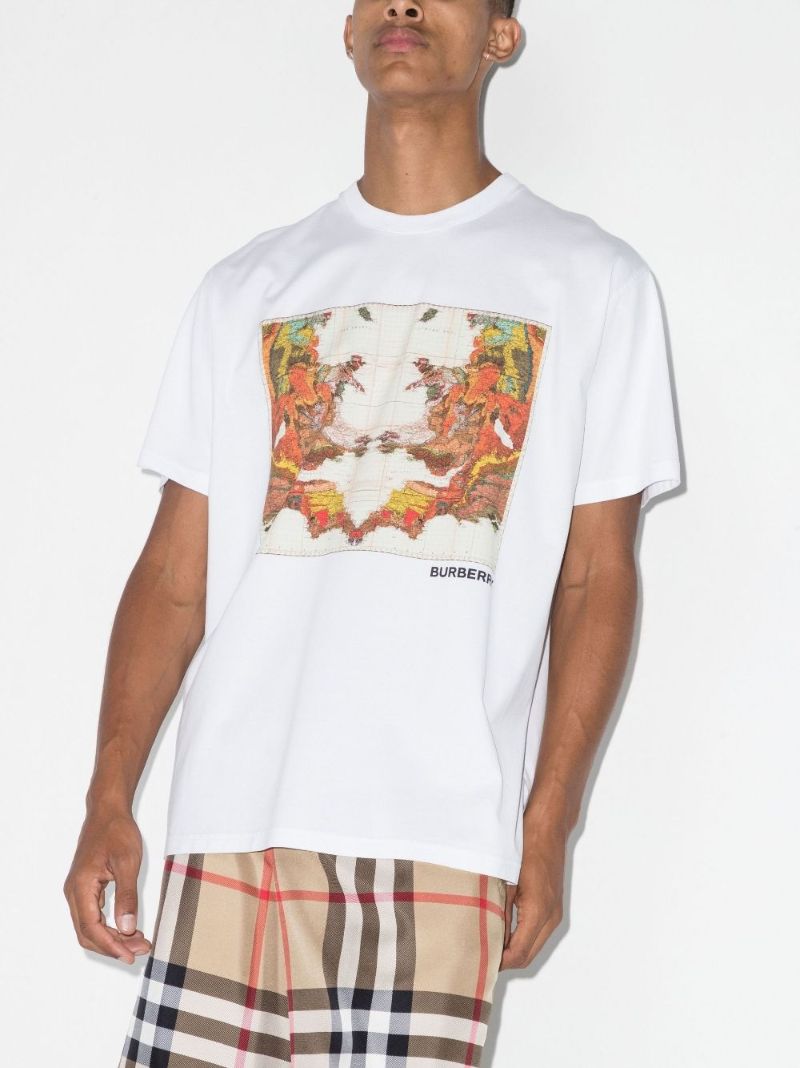 White Graphic Print Cotton T-shirt