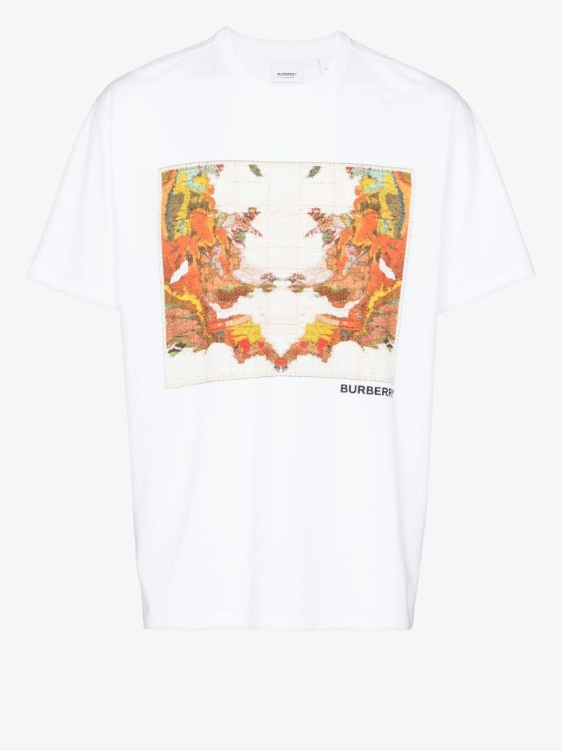 White Graphic Print Cotton T-shirt
