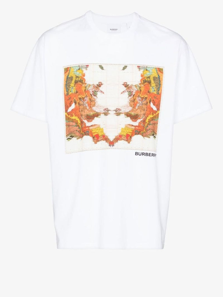 White Graphic Print Cotton T-shirt