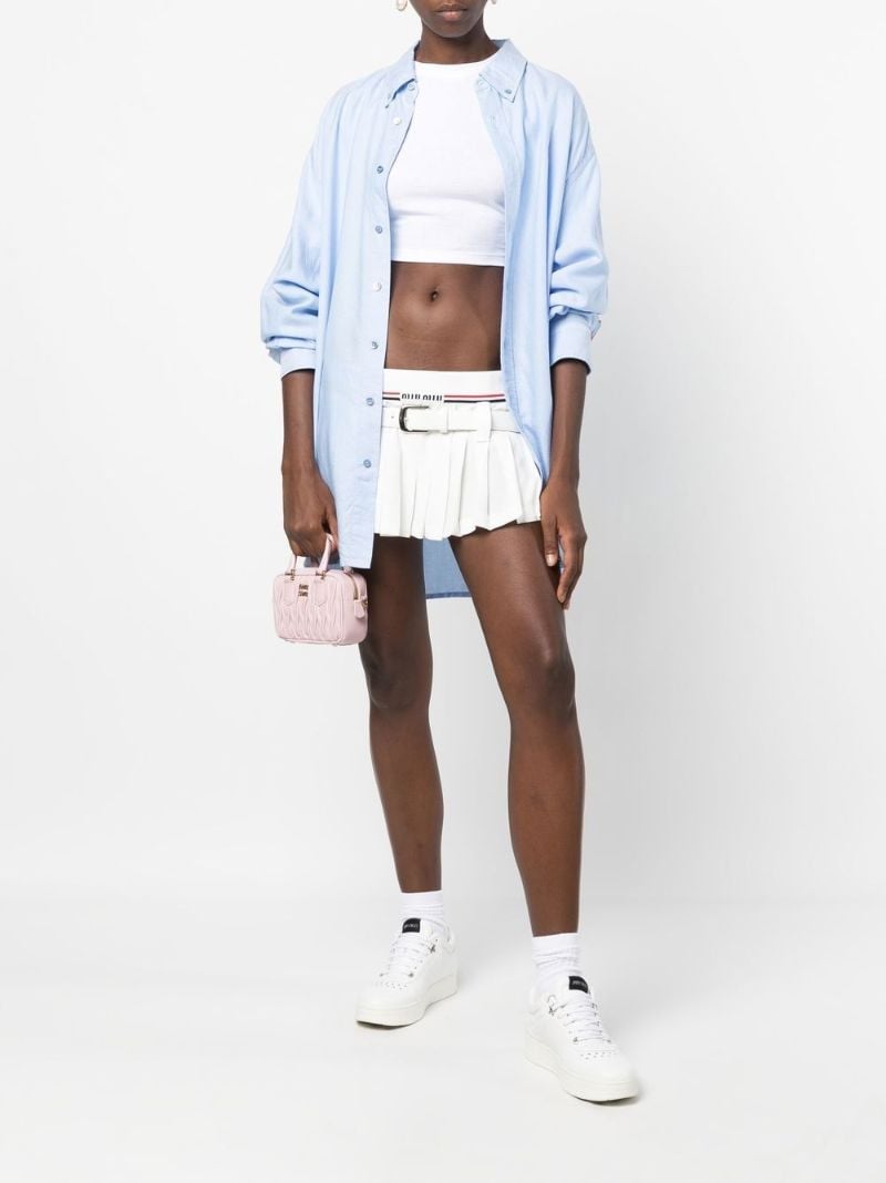 White Pleated Mini Skirt