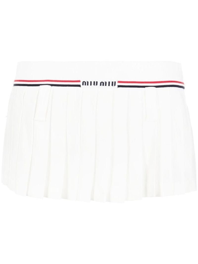 White Pleated Mini Skirt