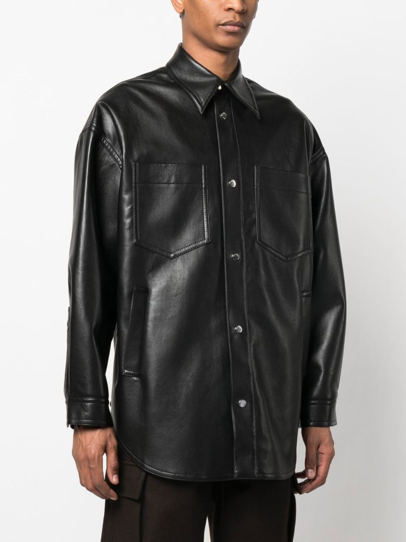Black Faux Leather Shirt