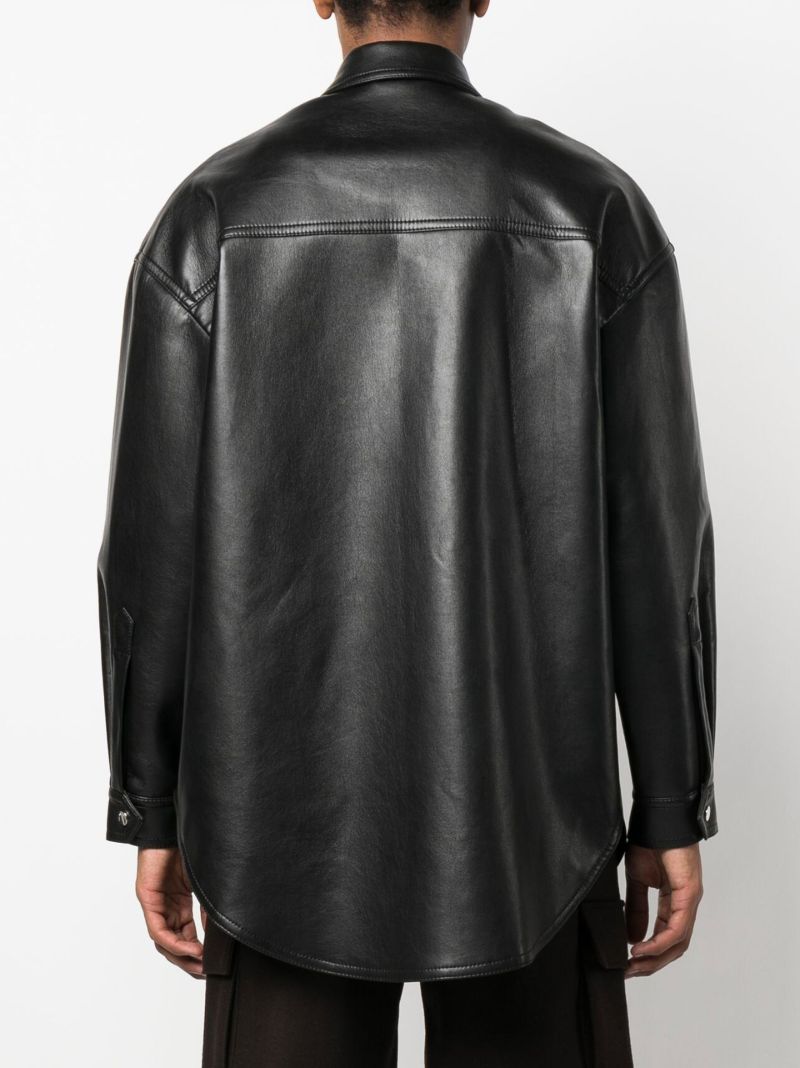 Black Faux Leather Shirt
