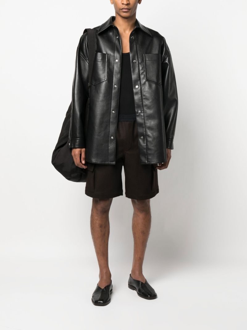 Black Faux Leather Shirt