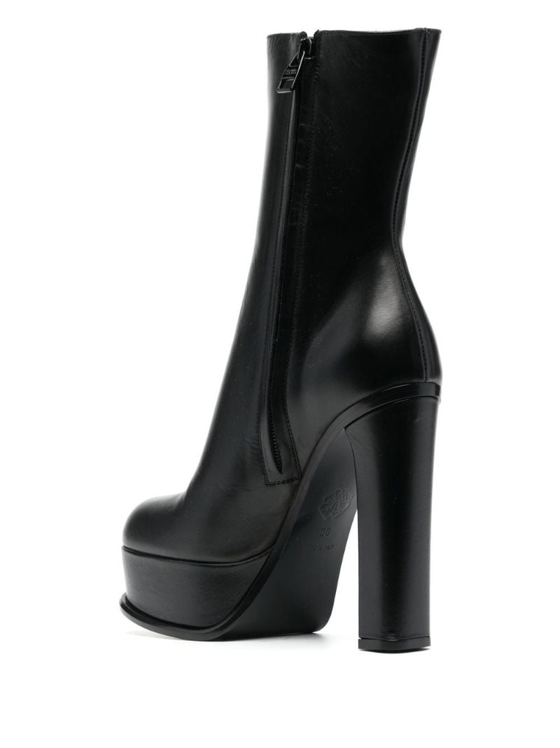 Black 135 Platform Leather Boots