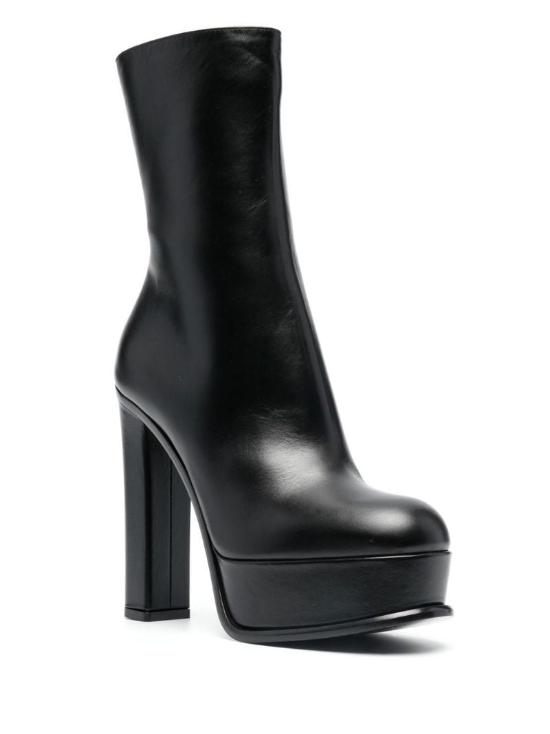 Black 135 Platform Leather Boots