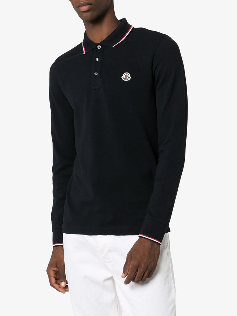 Long Sleeve Cotton Polo Top