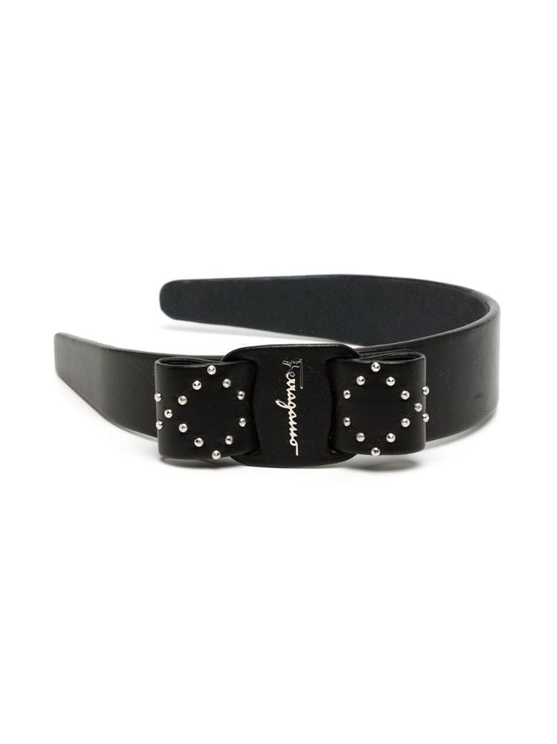 Black Viva Studded Bow Hairband