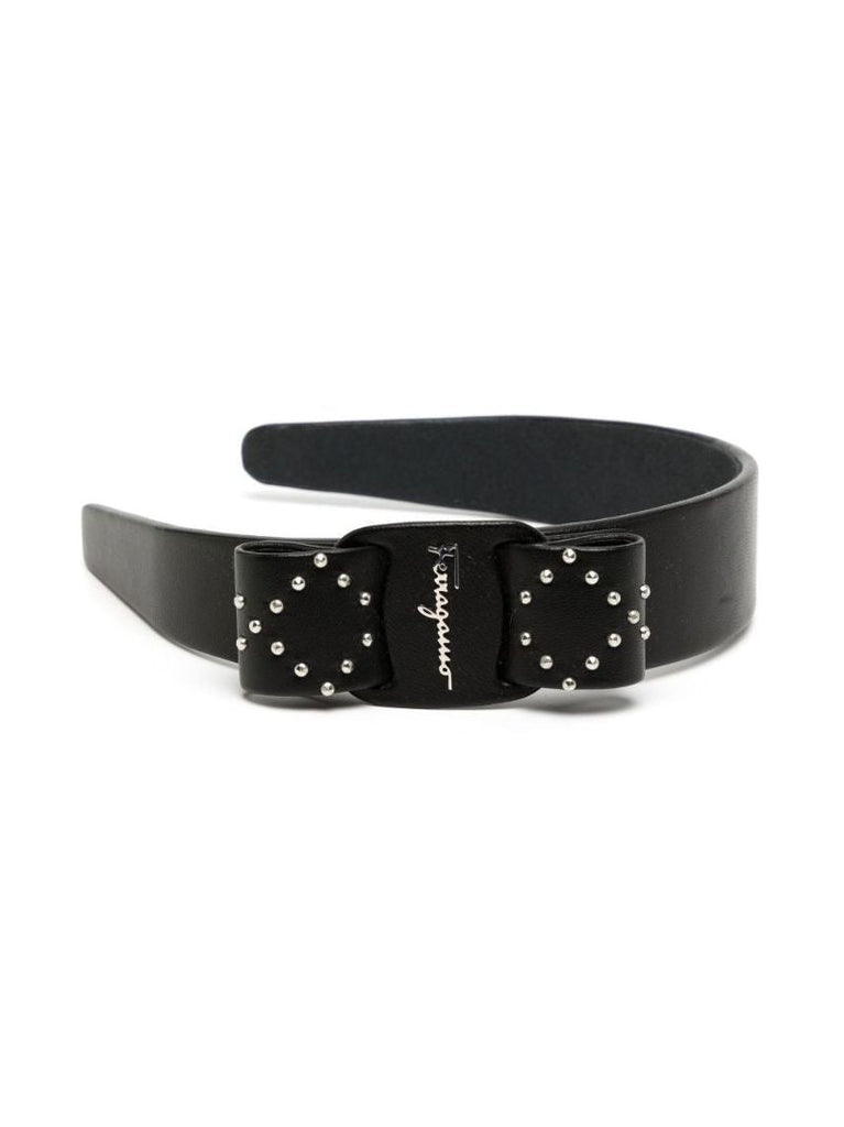 Black Viva Studded Bow Hairband