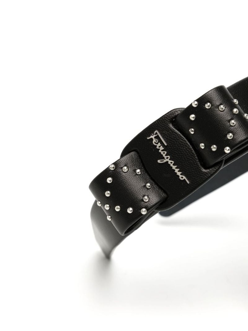 Black Viva Studded Bow Hairband