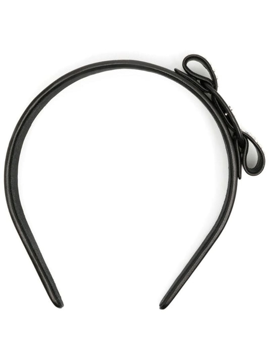 Black Viva Studded Bow Hairband