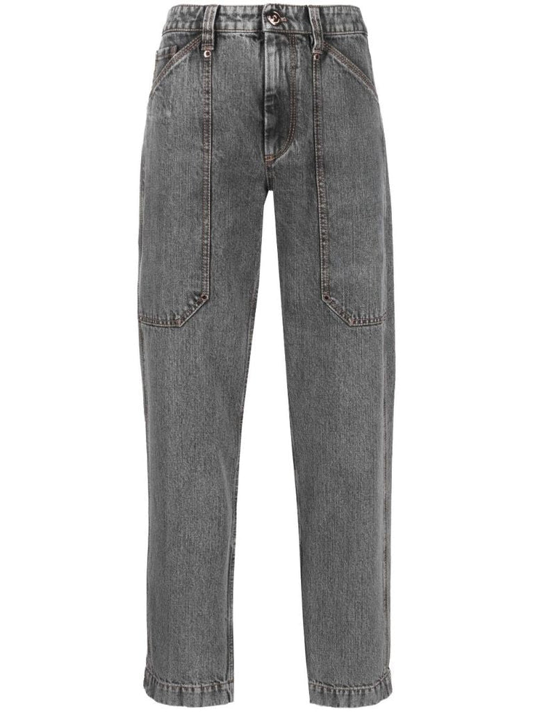 Grey Mid-rise Boyfriend Jeans