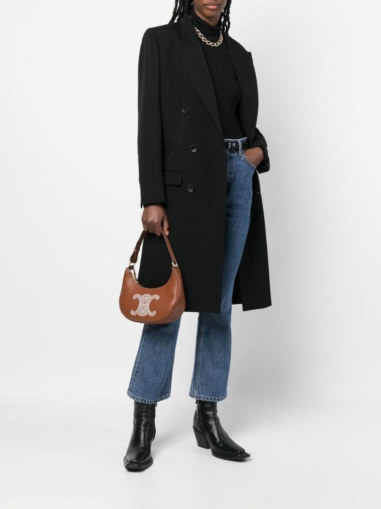 Brown Ava Medium Leather Shoulder Bag