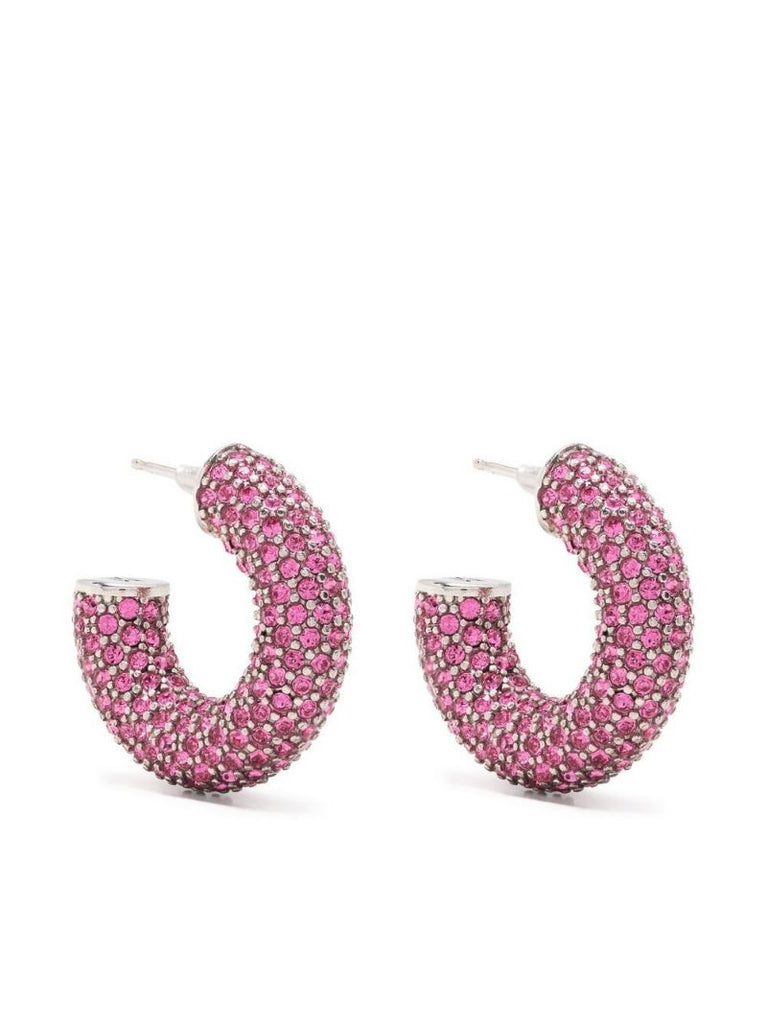 Silver-tone Cameron Mini Crystal Hoop Earrings