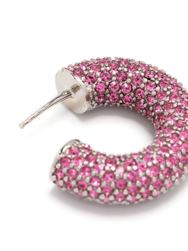 Silver-tone Cameron Mini Crystal Hoop Earrings