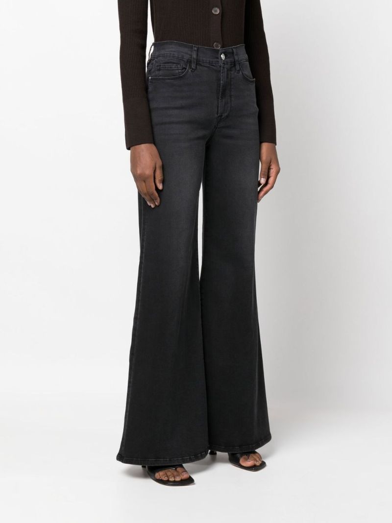 Black Le Palazzo High-rise Flared Jeans