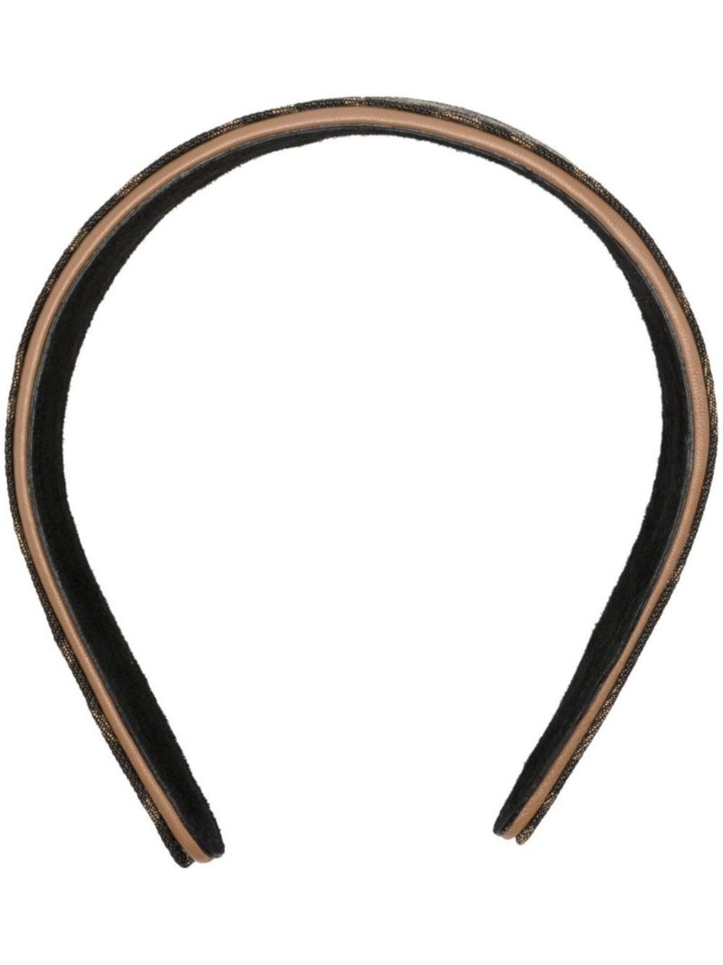 Brown Ff Jacquard Hairband