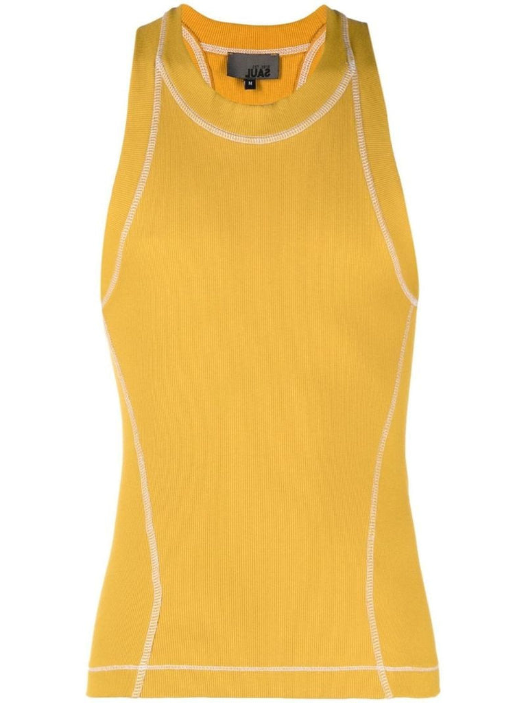 Yellow Tops Movement Cotton Jersey Vest